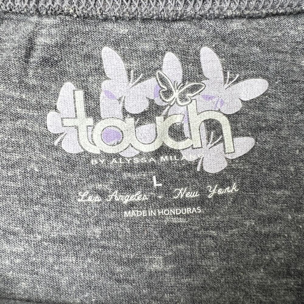 New England Patriots Distressed Gray Women’s T Shirt sz L Touch by Alyssa Milano - Picture 3 of 7